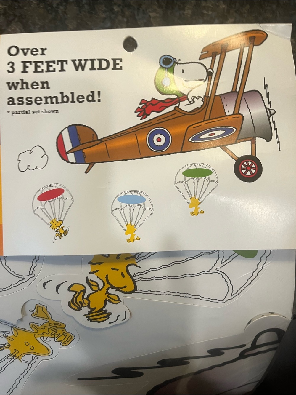 Snoopy & Woodstock Airplane Wall Decals - Brown & Yellow